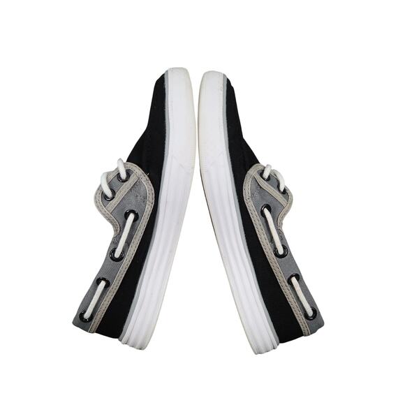 Converse Shoes Womens 6 Boat Sneakers 2 Eye Casual Lightweight Moc Black Gray - Picture 8 of 12